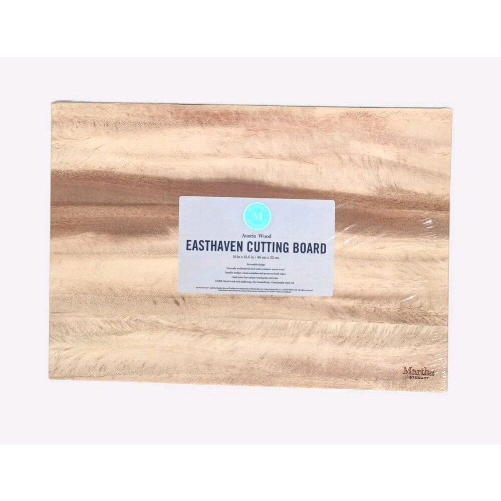 NEW Martha Stewart Acacia Wood Easthaven Reversible Cutting Board 18" X 12.6"